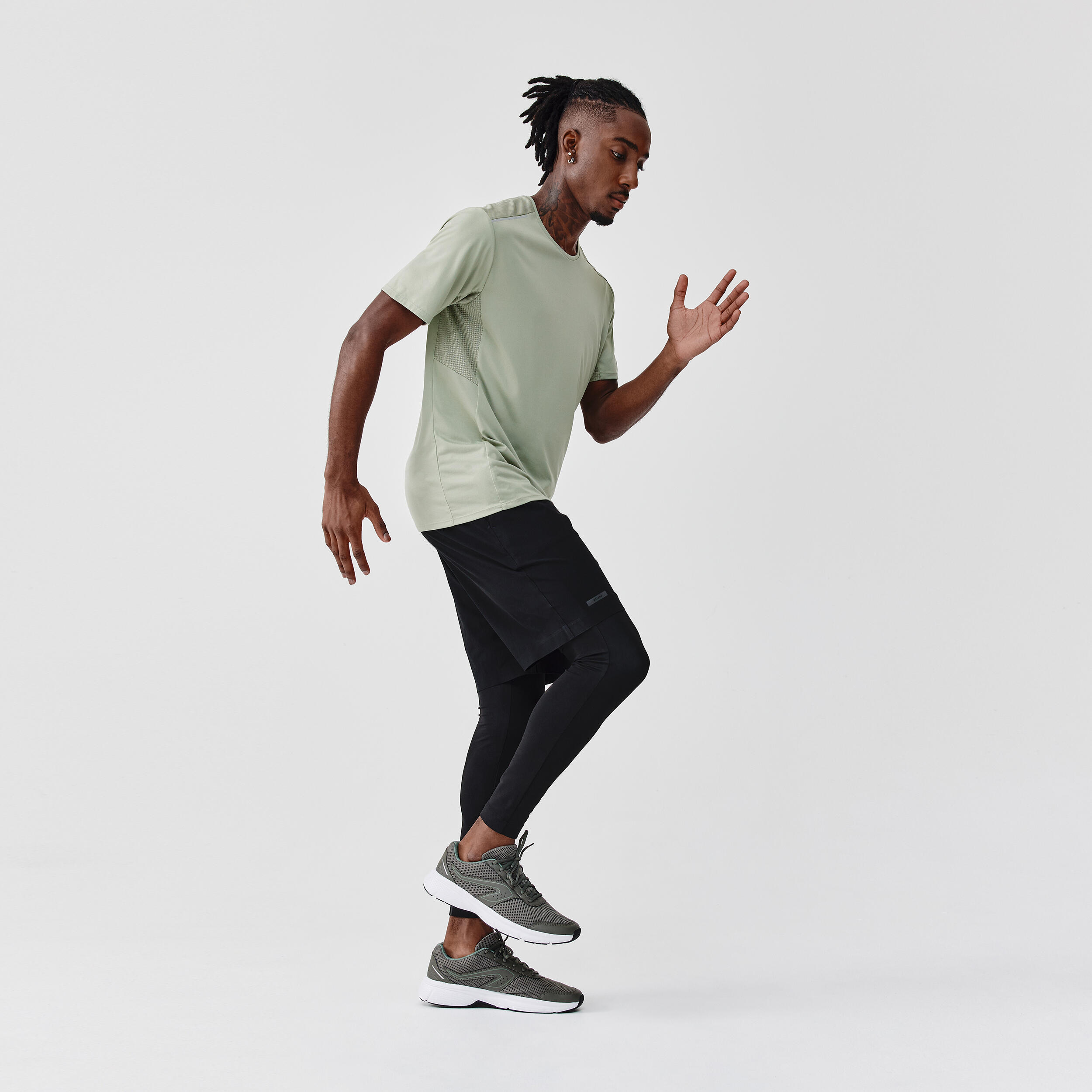 Men Running Shoes Daily with Cushioning, Comfort Fit, Run Comfort - Khaki Grey