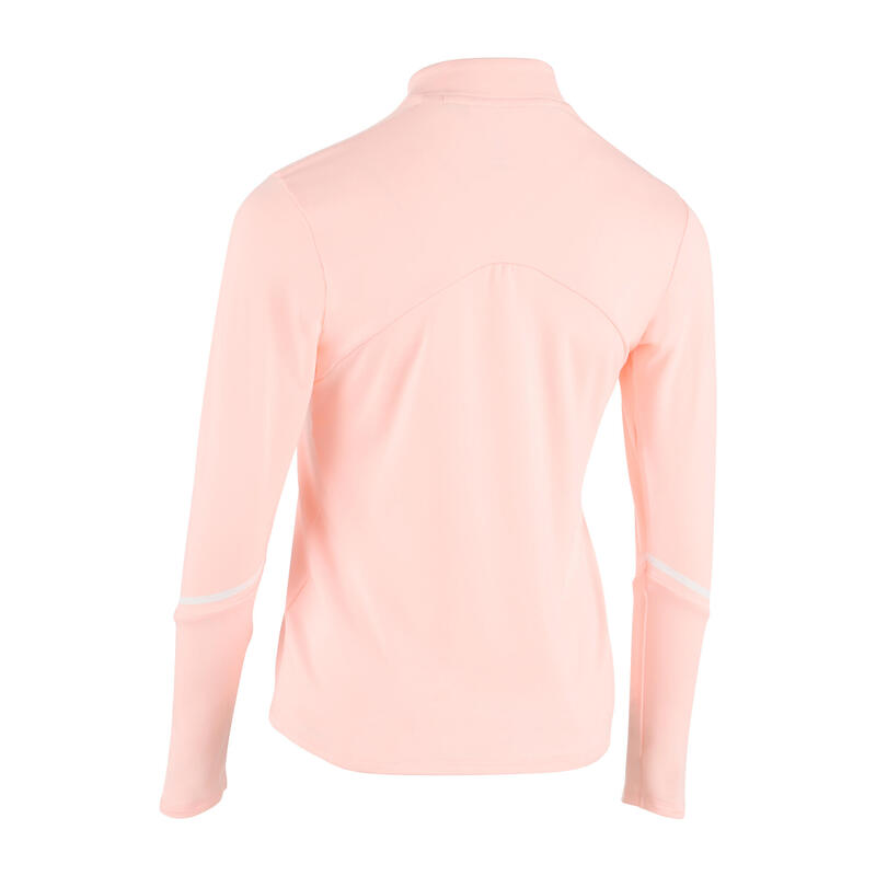 女孩款保暖網球 T 恤 - 粉紅色