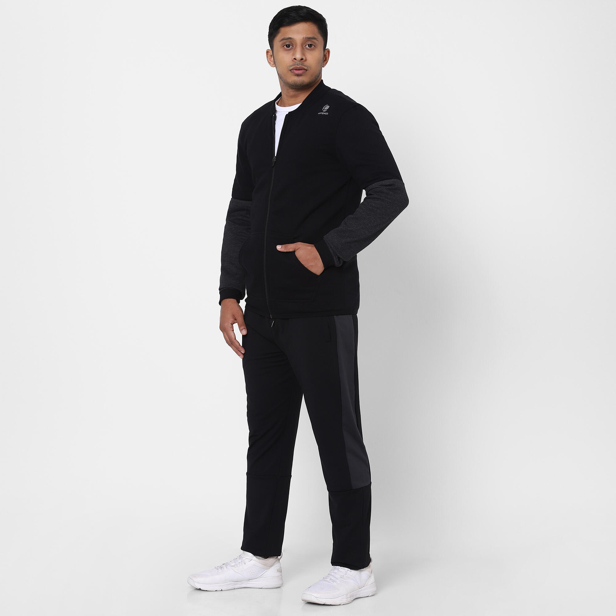 Tennis Winter Jacket- Unisex- TJA 500- Black Grey