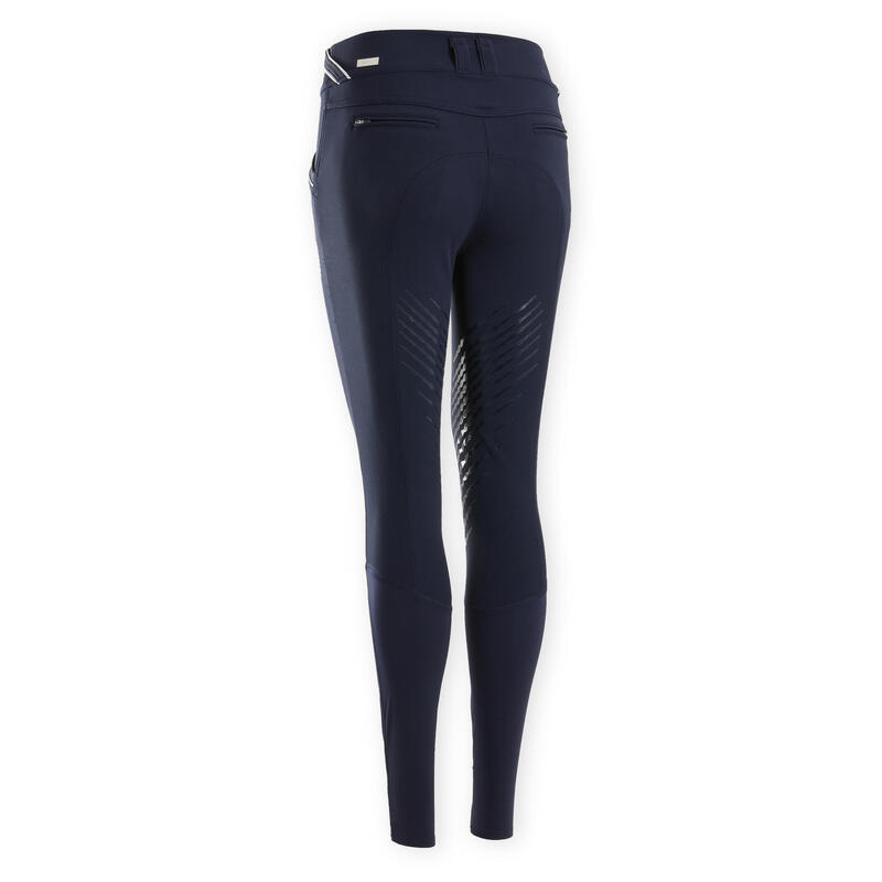 Pantaloni equitazione donna 900 GRIP blu