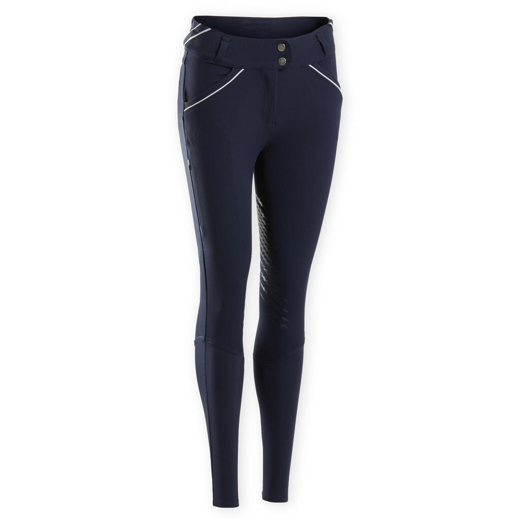 PANTALONE ZA JAHANJE 900 ŽENSKE KLASIČNE - BORDO