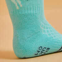 Horse Riding Socks 500 Baby - Turquoise/Green with Designs