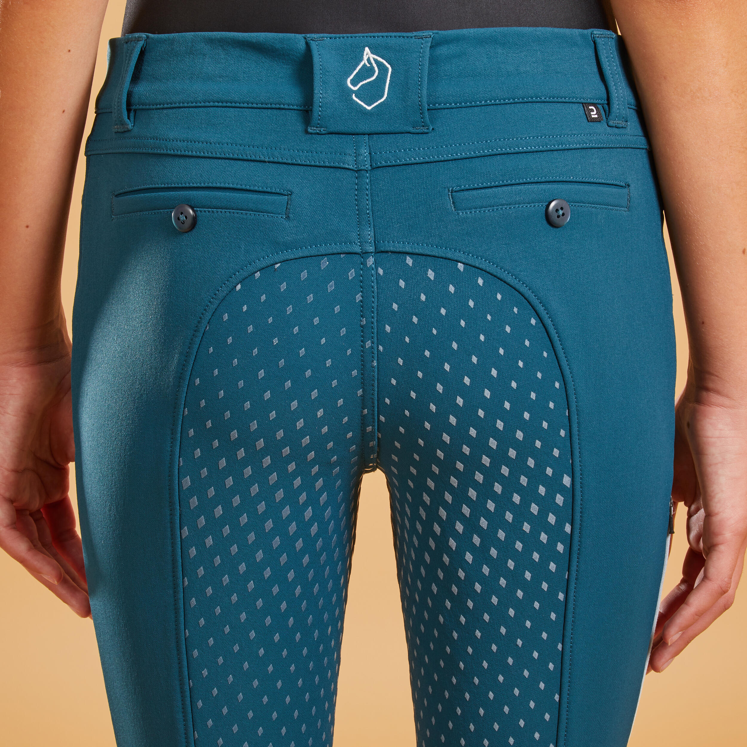 Pantalon équitation fullgrip Enfant - 580 bleu pétrole 5/10