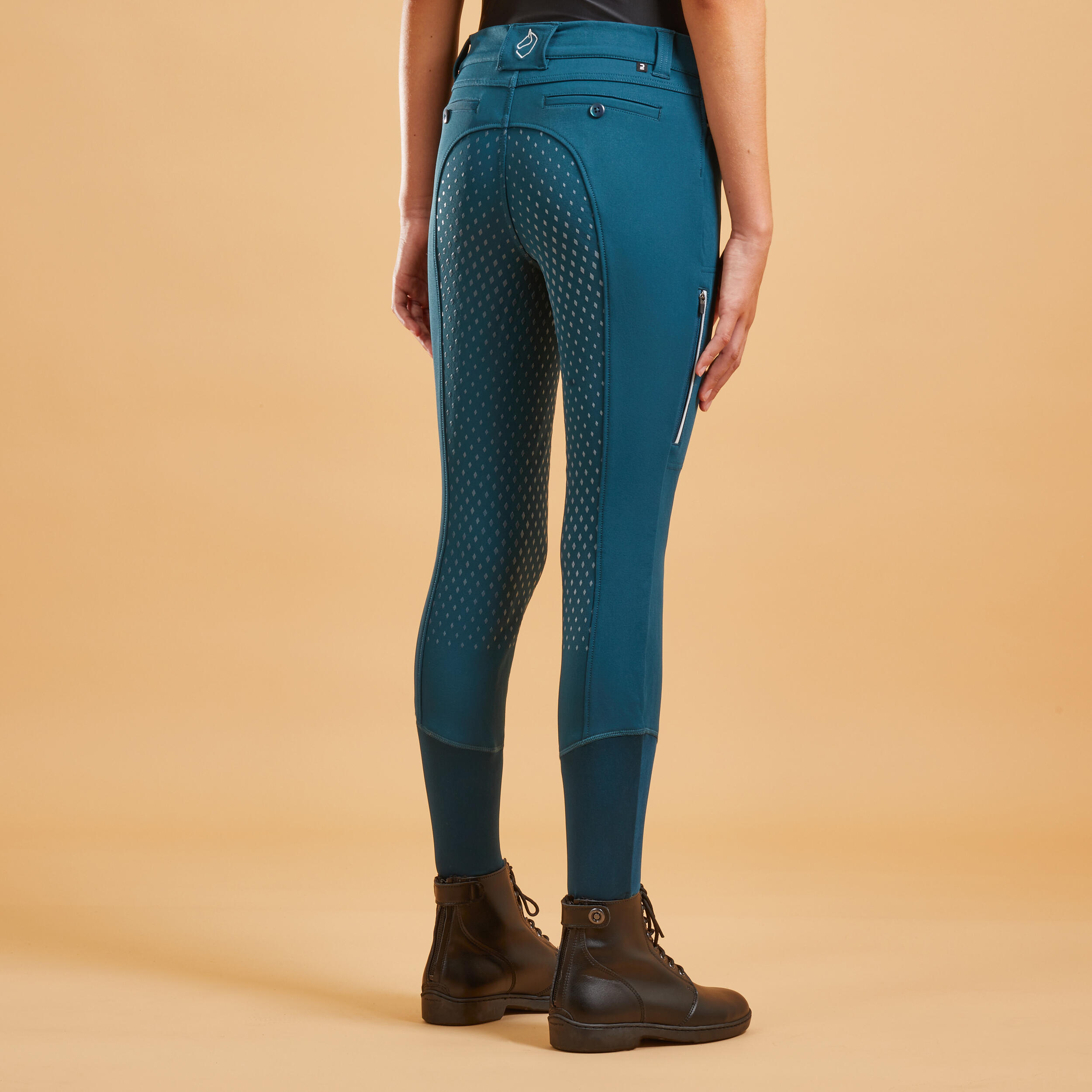 Pantalon équitation fullgrip Enfant - 580 bleu pétrole 2/10