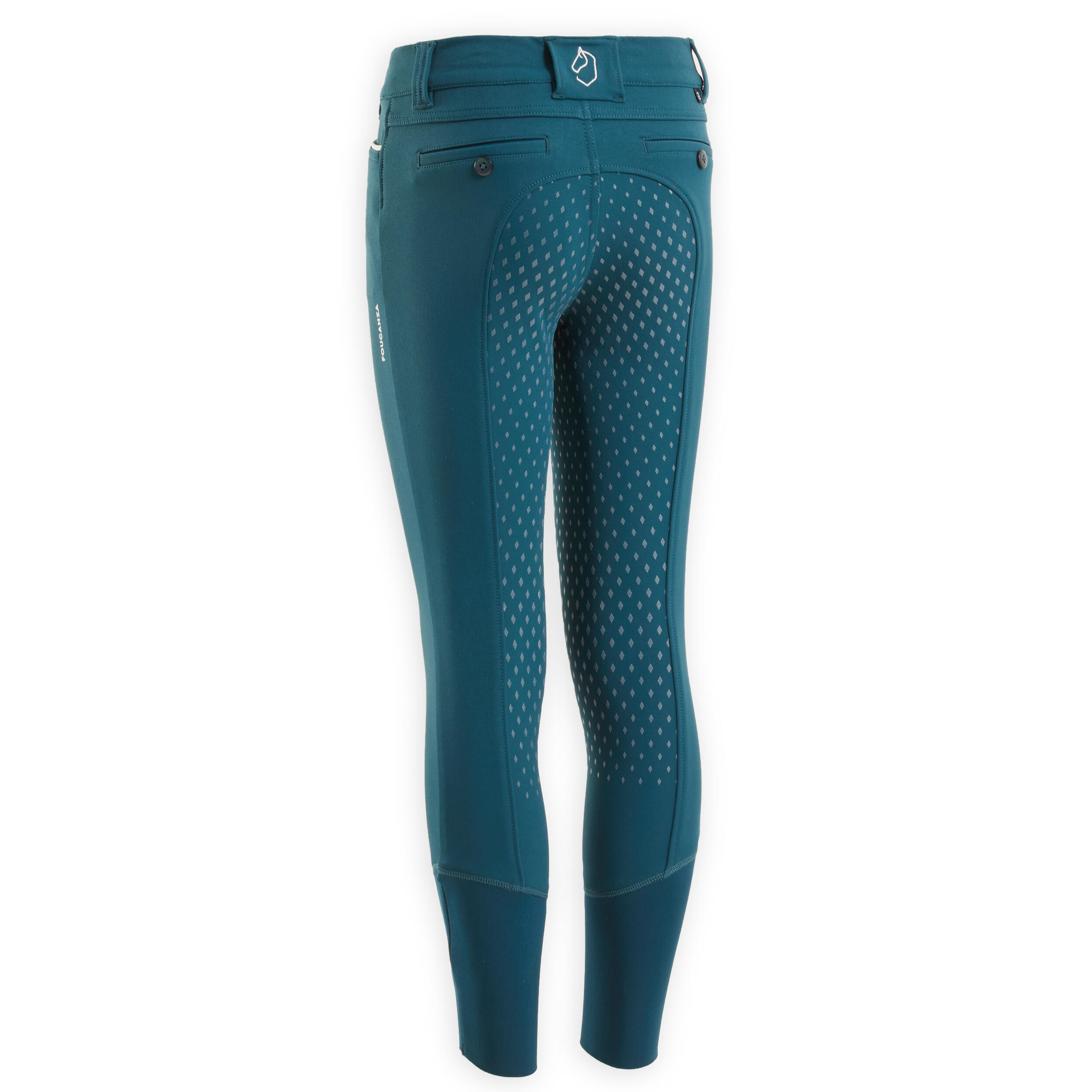 Pantalon équitation fullgrip Enfant - 580 bleu pétrole 8/10