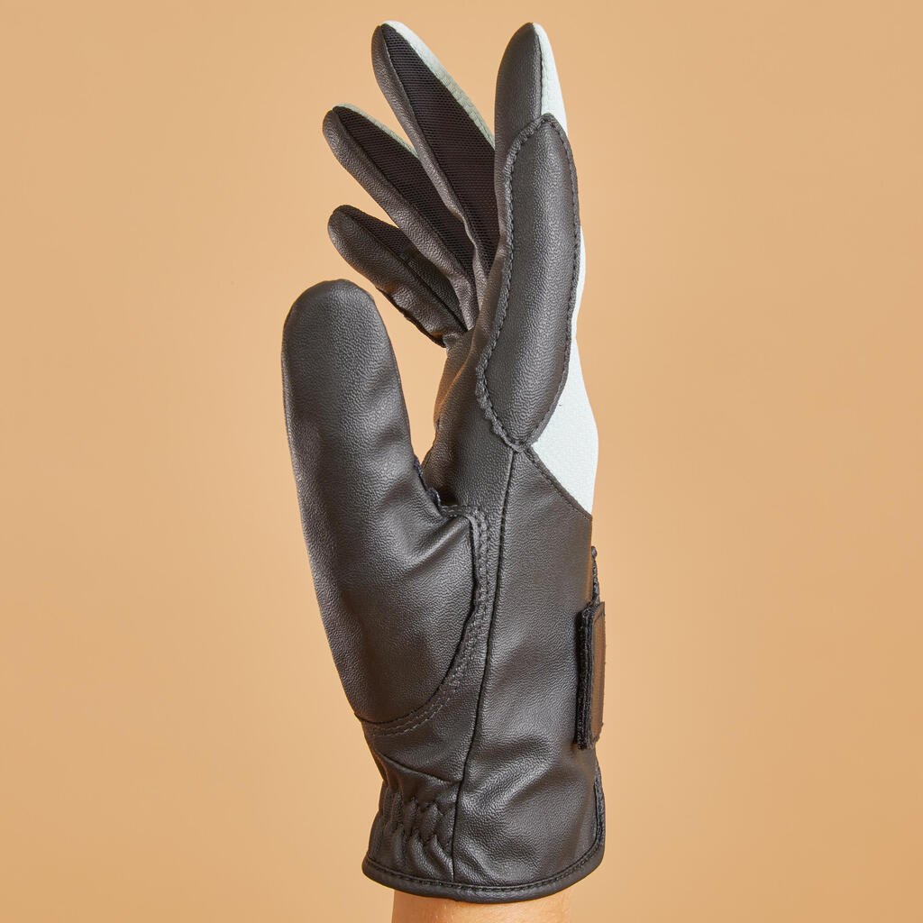 Detské jazdecké rukavice 560 čierno-biele
