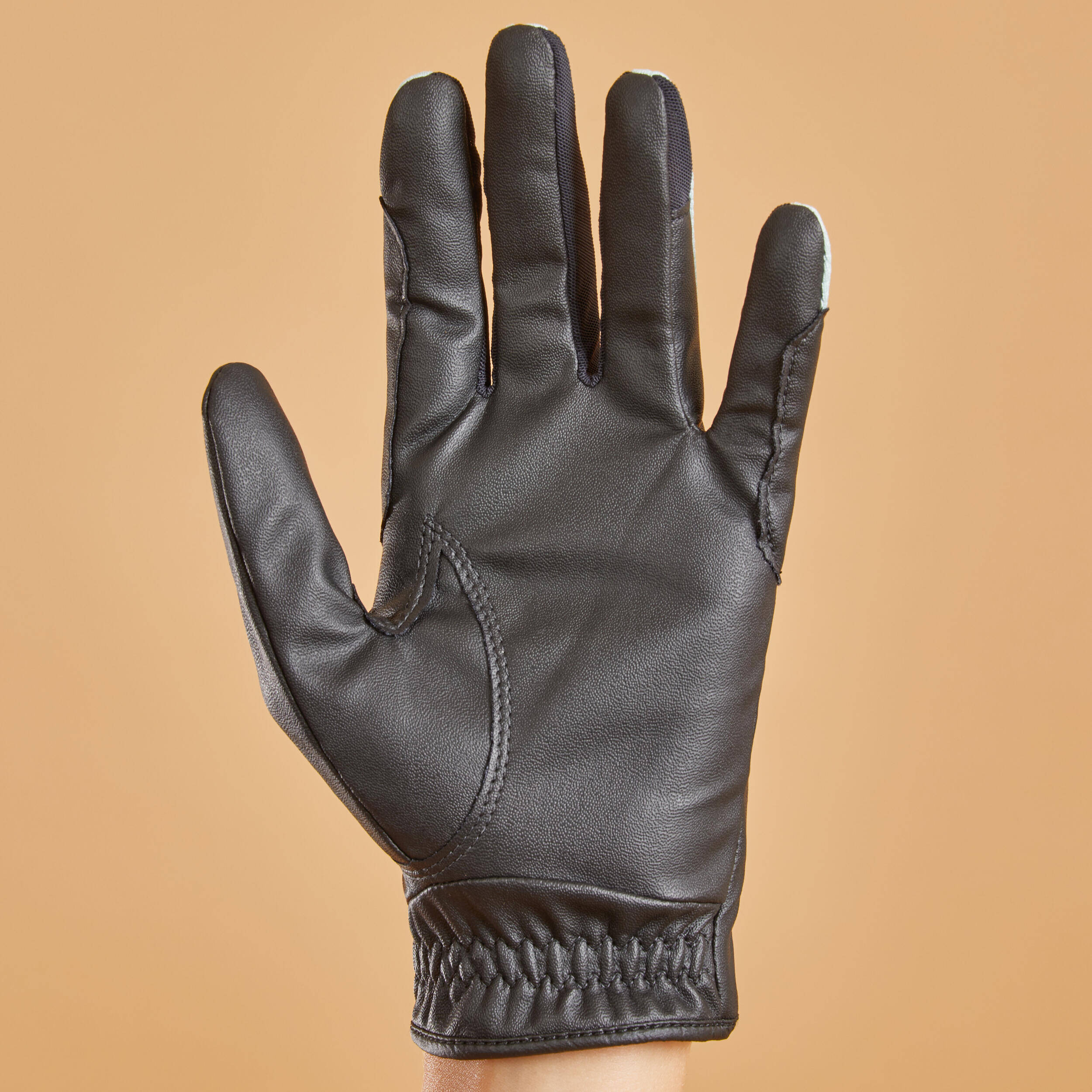 Kids' Horse Riding Gloves 560 - Black/Green -  4