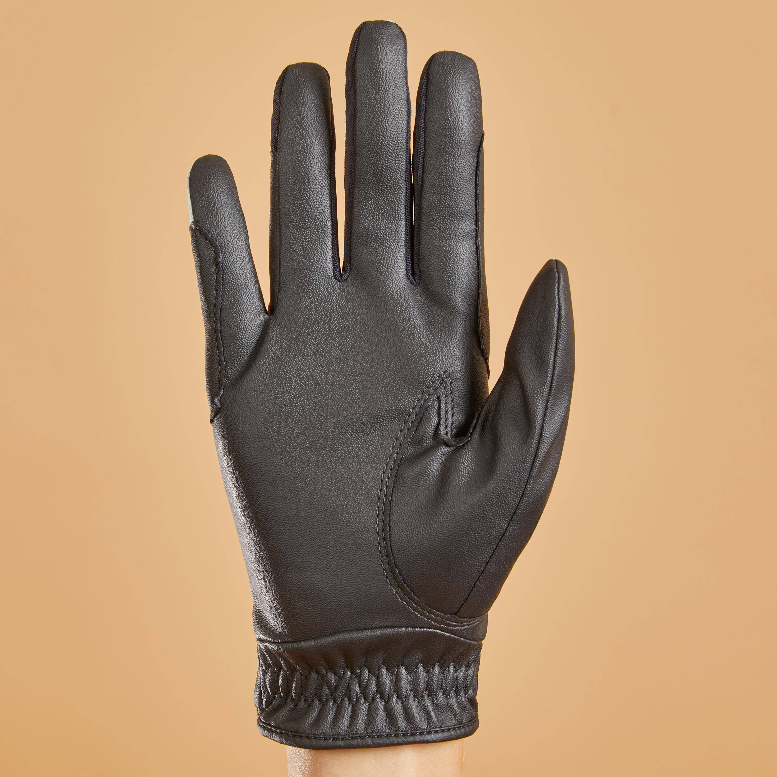 Kids' Horse Riding Gloves 560 - Black/Green -  3