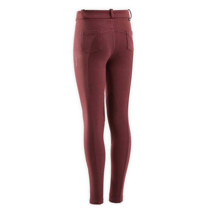 Pantalon équitation enfant 140 bordeaux