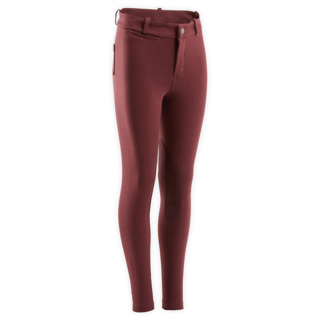 PANTALONE ZA JAHANJE SA OJAČANJIMA 140 DEČJE BRAON