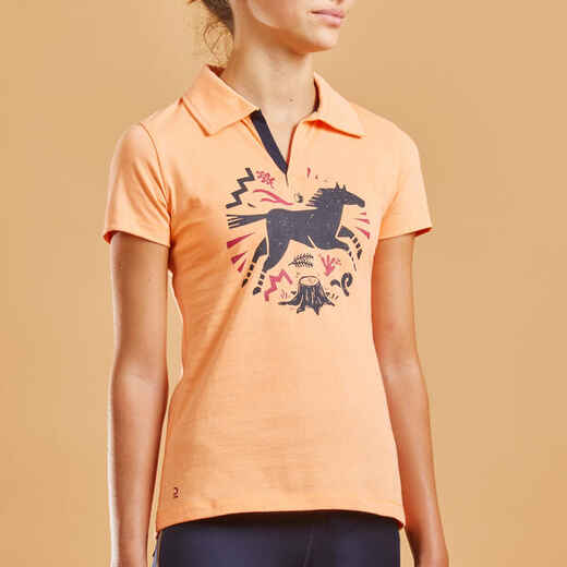 
      Jāšanas polo krekls ar īsām piedurknēm “100”, melones krāsā
  