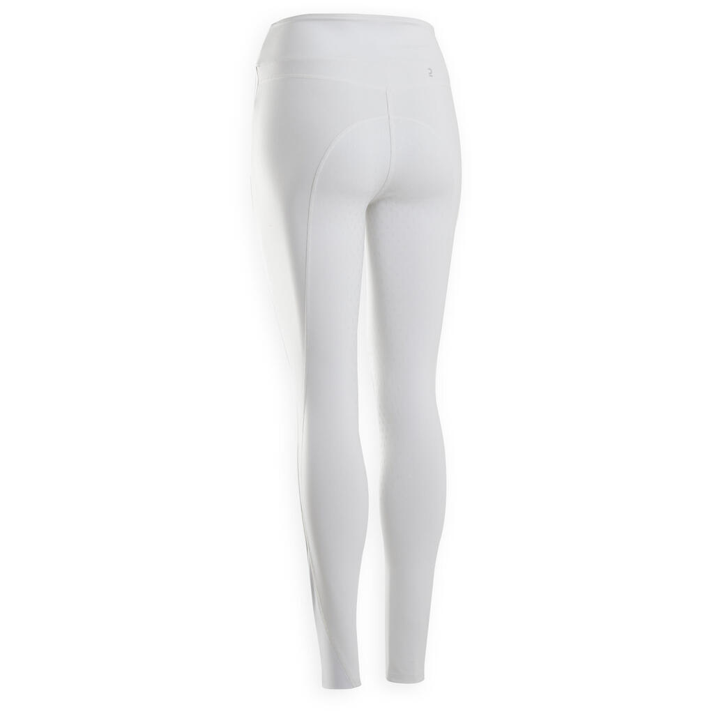 Turnierreitleggings 500 Full Grip Damen weiss