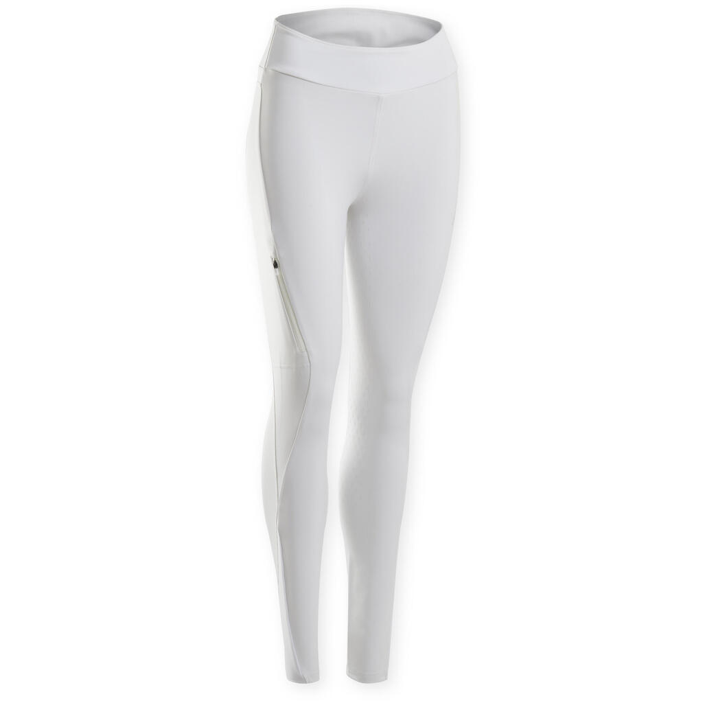 Turnierreitleggings 500 Full Grip Damen weiss