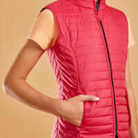 Kids' Horse Riding Sleeveless Padded Gilet 100 - Cardinal Pink