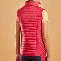 Kids' Horse Riding Sleeveless Padded Gilet 100 - Cardinal Pink