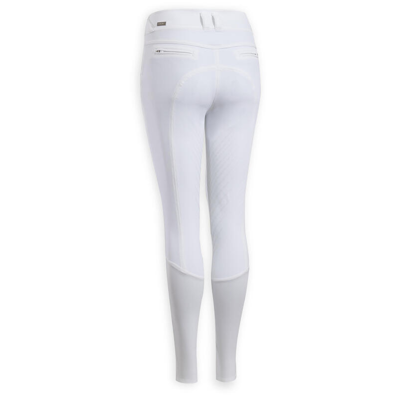 Pantalón Competición Equitación Classic Grip 900 Mujer Blanco