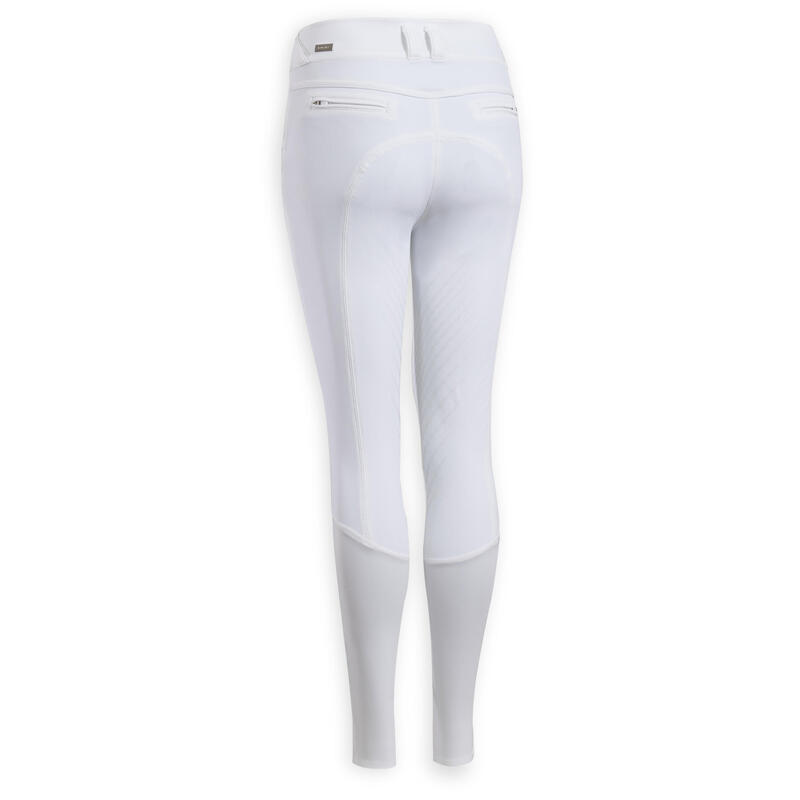 Pantaloni equitazione donna 900 GRIP bianchi