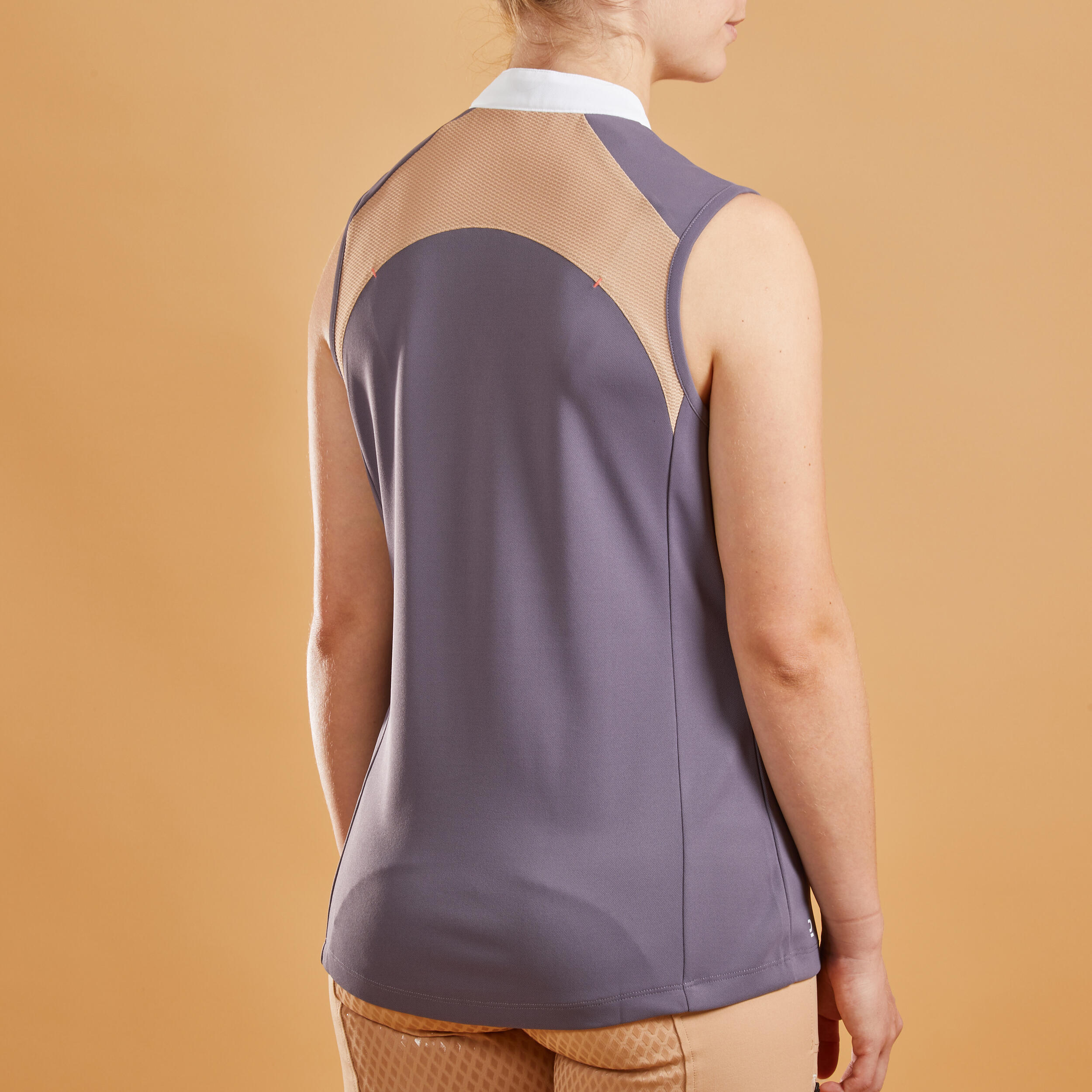 FOUGANZA Dámske jazdecké tielko 500 Mesh fialové S