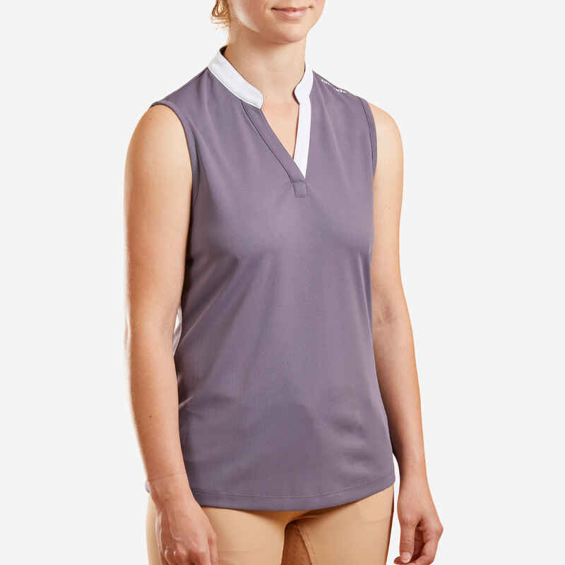 Women's Horse Riding Tank Top 500 Mesh - Purple