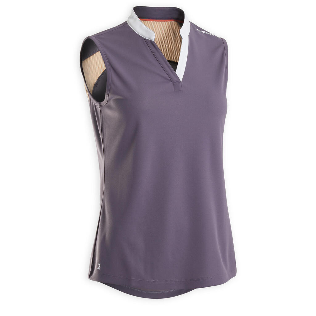 Women's Horse Riding Tank Top 500 Mesh - Nougat