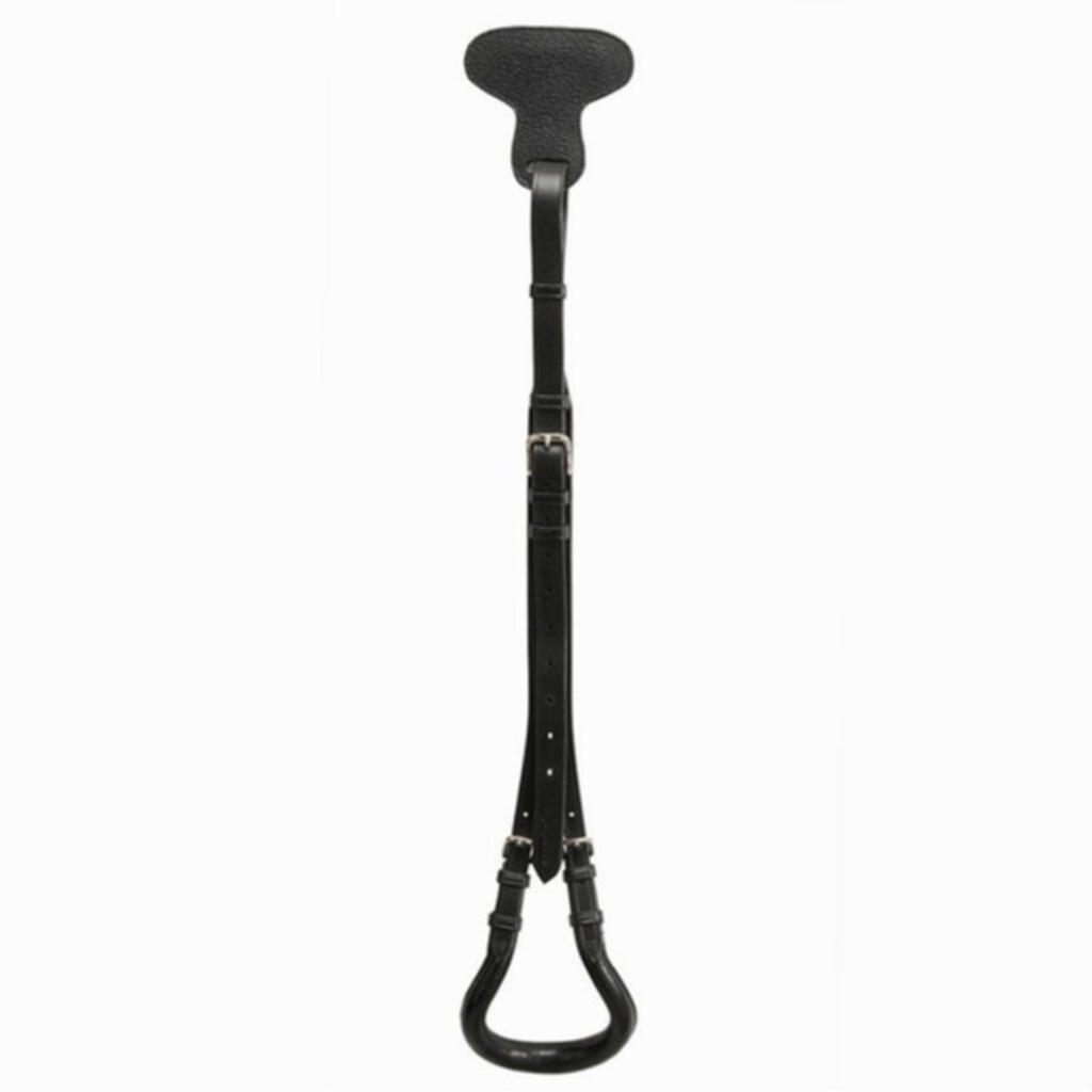 Horse riding leather schooling crupper for pony - black