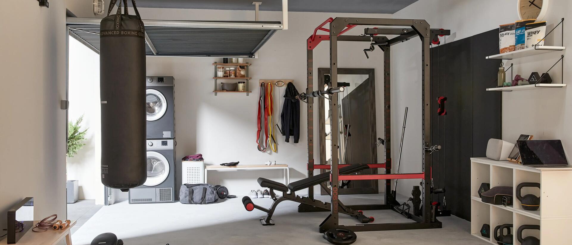 home gym - garage