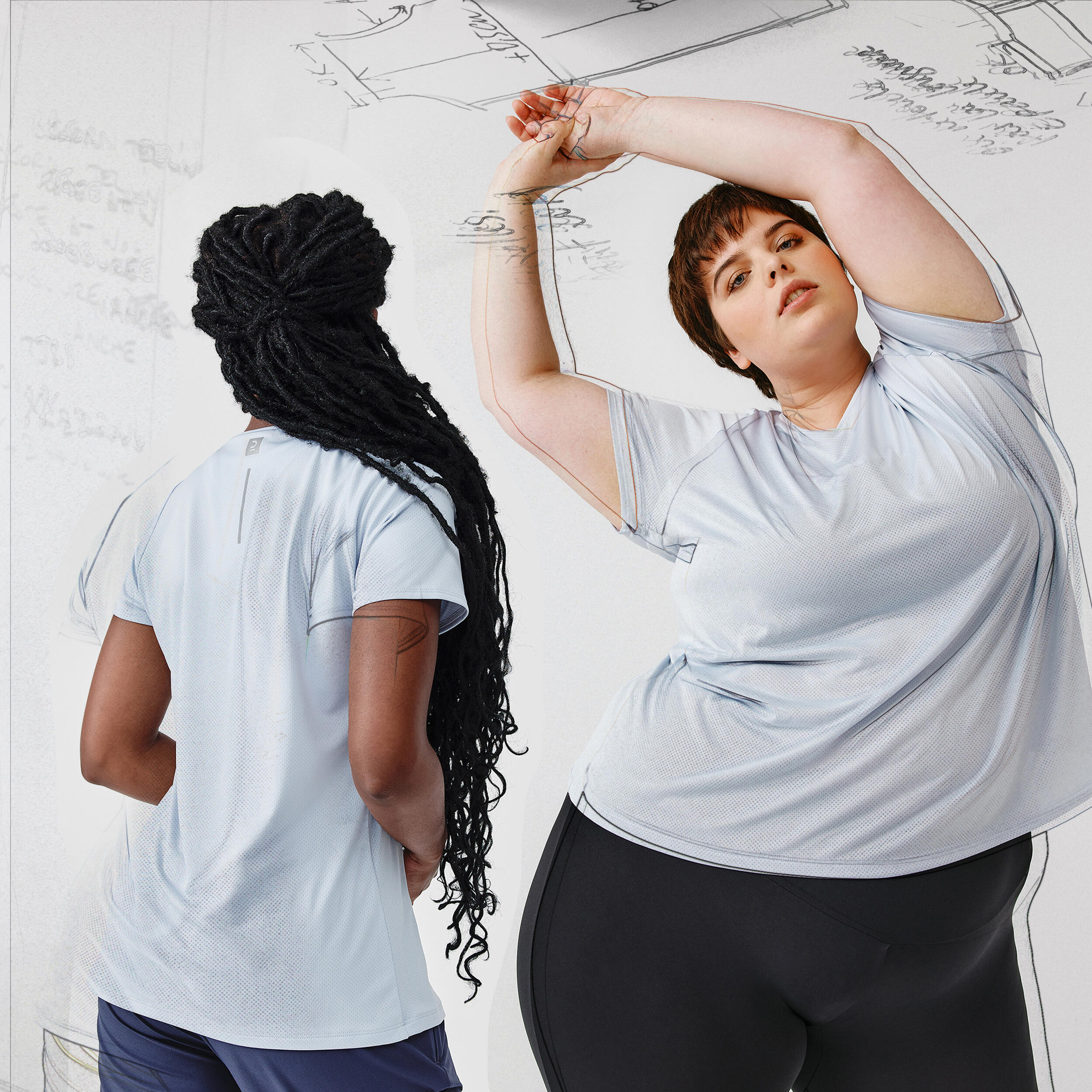 Legging running gainant femme du XS au 5XL Grande taille noir Decathlon