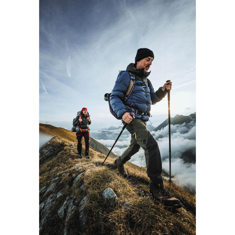 Daunenjacke Herren mit Kapuze bis -18 °C Bergwandern - MT900 blau