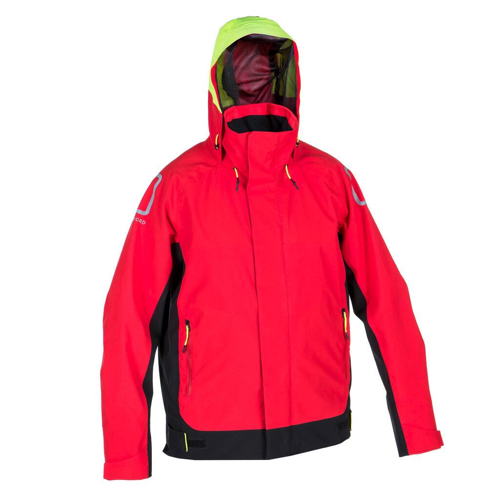 Men’s sailing windproof waterproof anorak jacket sailing 500 red black
