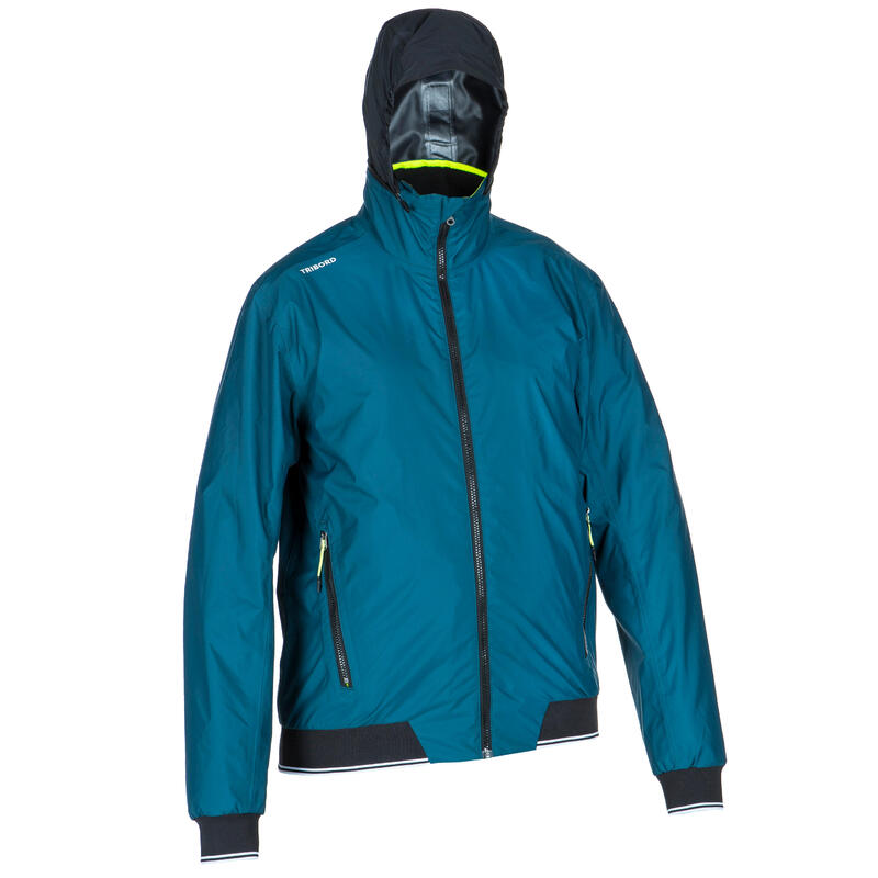 Blouson coupe vent imperméable de voile Sailing 100 Homme Pétrole