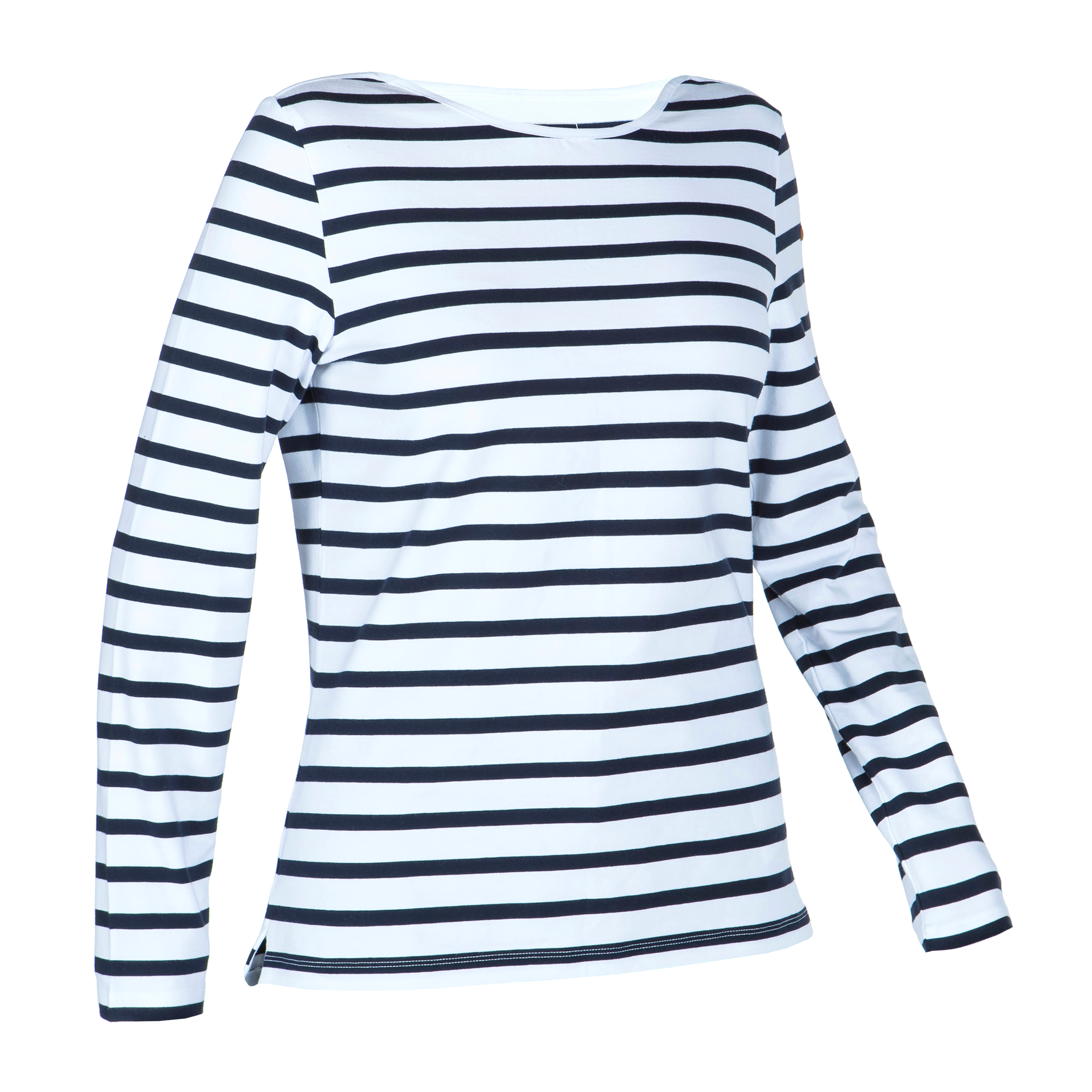 Tee-shirt marinière manches longues femme sailing 100 blanc bleu - Voile, Bateau - Tribord- Clubs - Entreprises - Collectivités - Associations