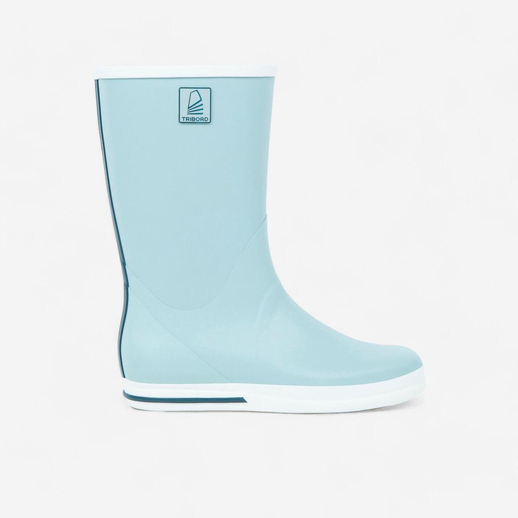 Sailing boots, rubber rain boots - 500 Adults' Light Khaki