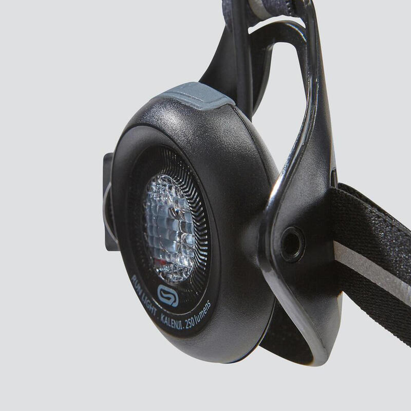 Lanternă pectorală Alergare pe asfalt Run light 250 fw19 Negru