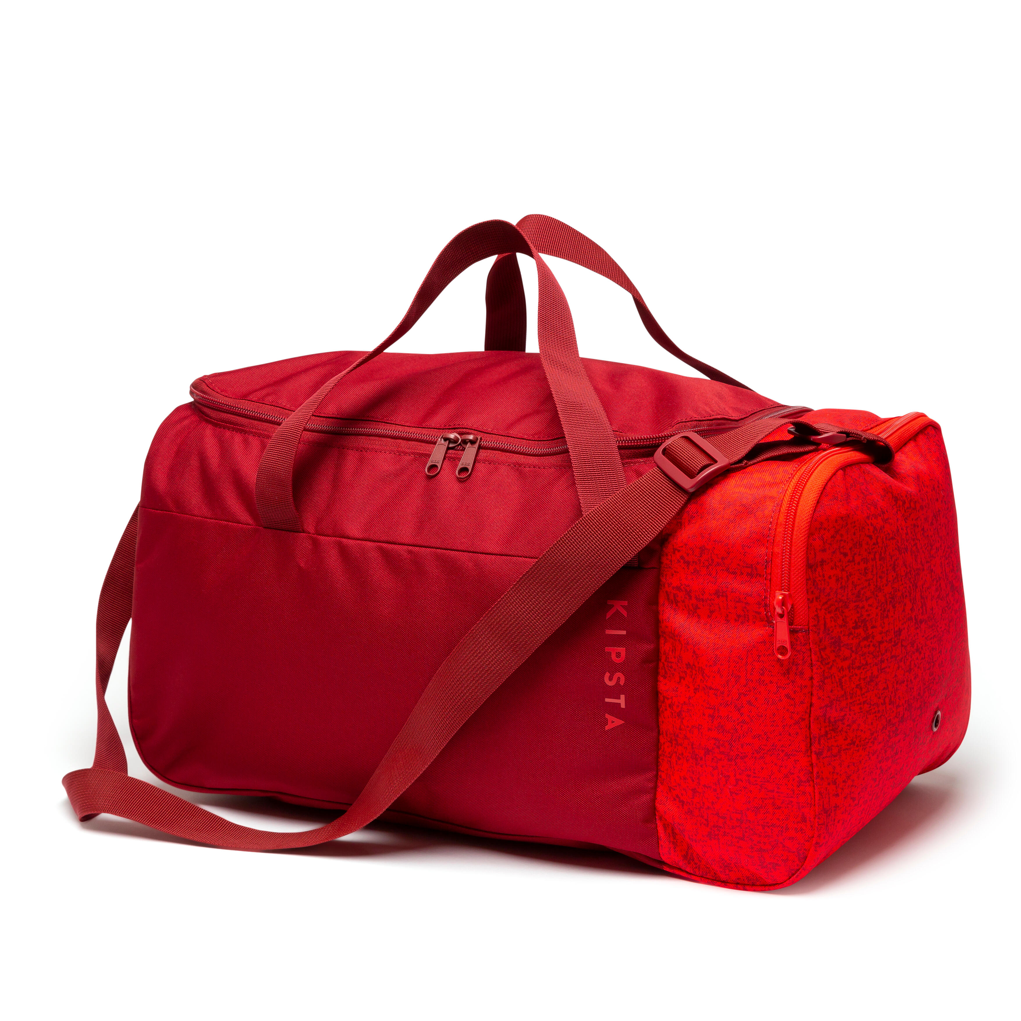 Borsa sportiva pieghevole 35L, rosso bordeaux