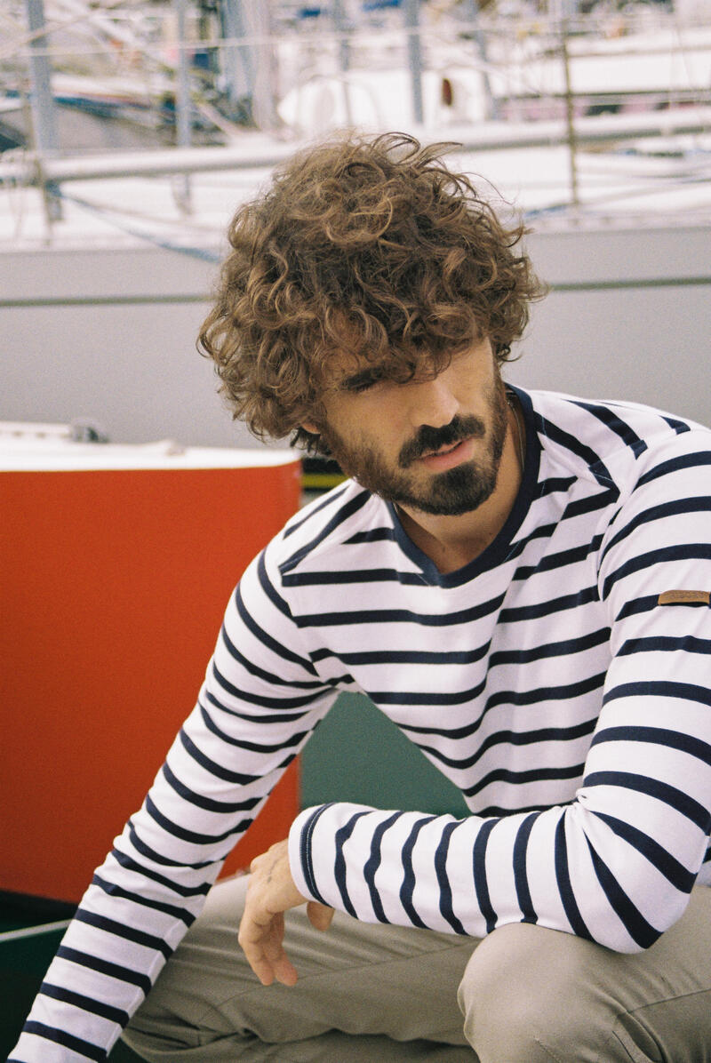 Pánské námořnické tričko Sailing 100 s dlouhým rukávem 