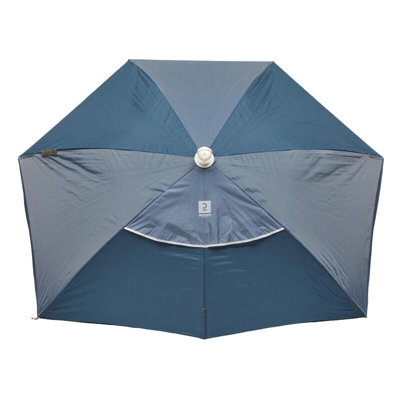 Relaxdays 10023310 Tenda da spiaggia, Ombrellone Mare con Custodia,  Protezione Solare UV 50, HxD: 210 x 180 cm, Blu