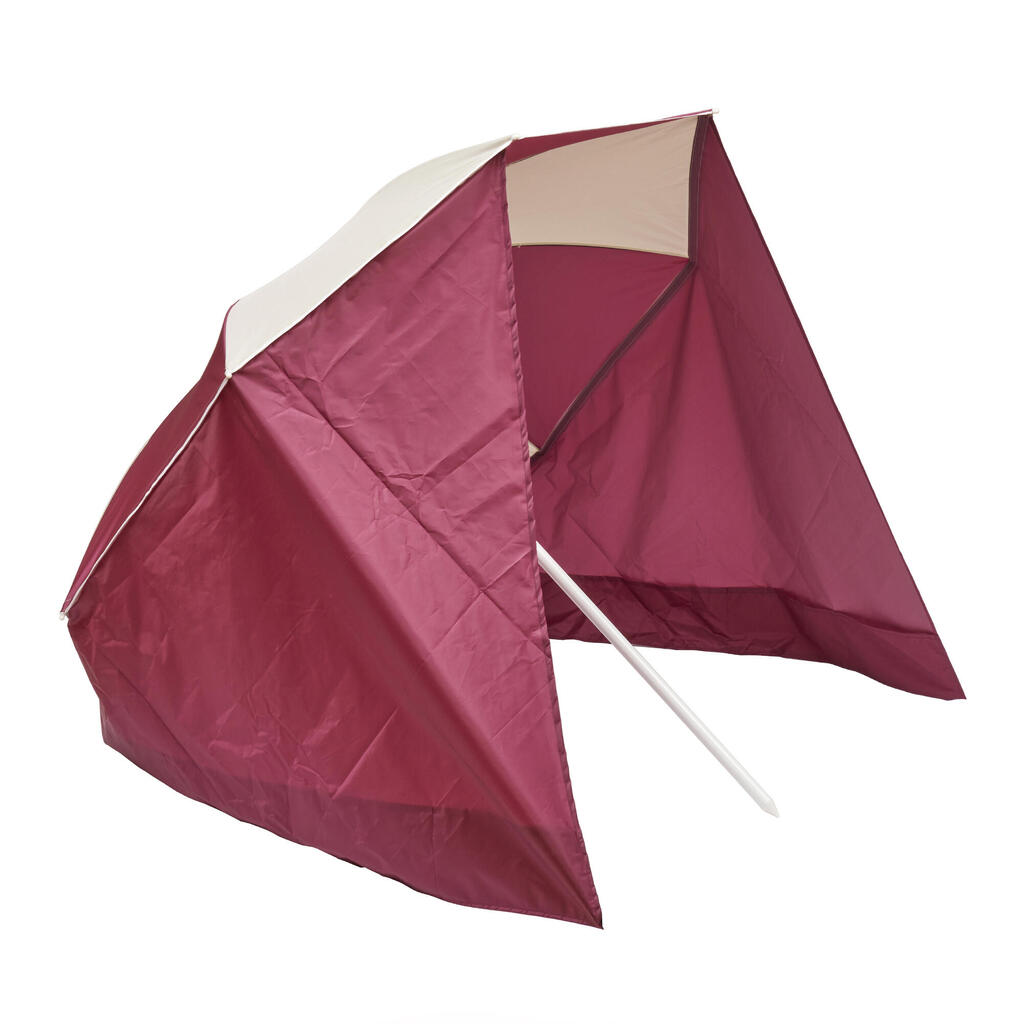 2-PERSON BEACH PARASOL PARUV WINDSTOP UPF 50+ - PURPLE BEIGE