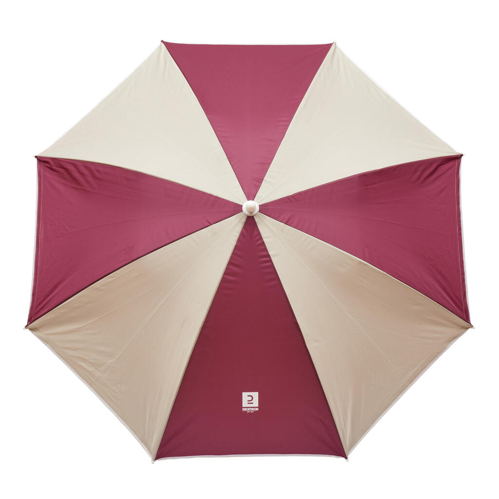 2-PERSON BEACH PARASOL PARUV WINDSTOP UPF 50+ - PURPLE BEIGE