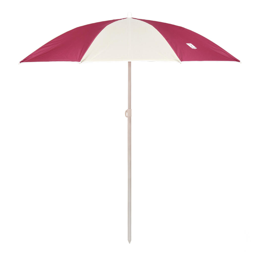 Sonnenschirm Strand PARUV Windstop UPF 50+ 2 Plätze Ecodesign violett/beige