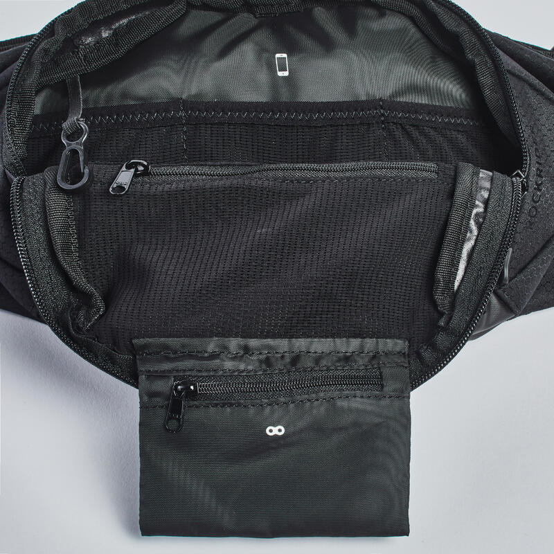 2L / 0.25L Mountain Biking Hydration Waist Pack Feel Black ROCKRIDER