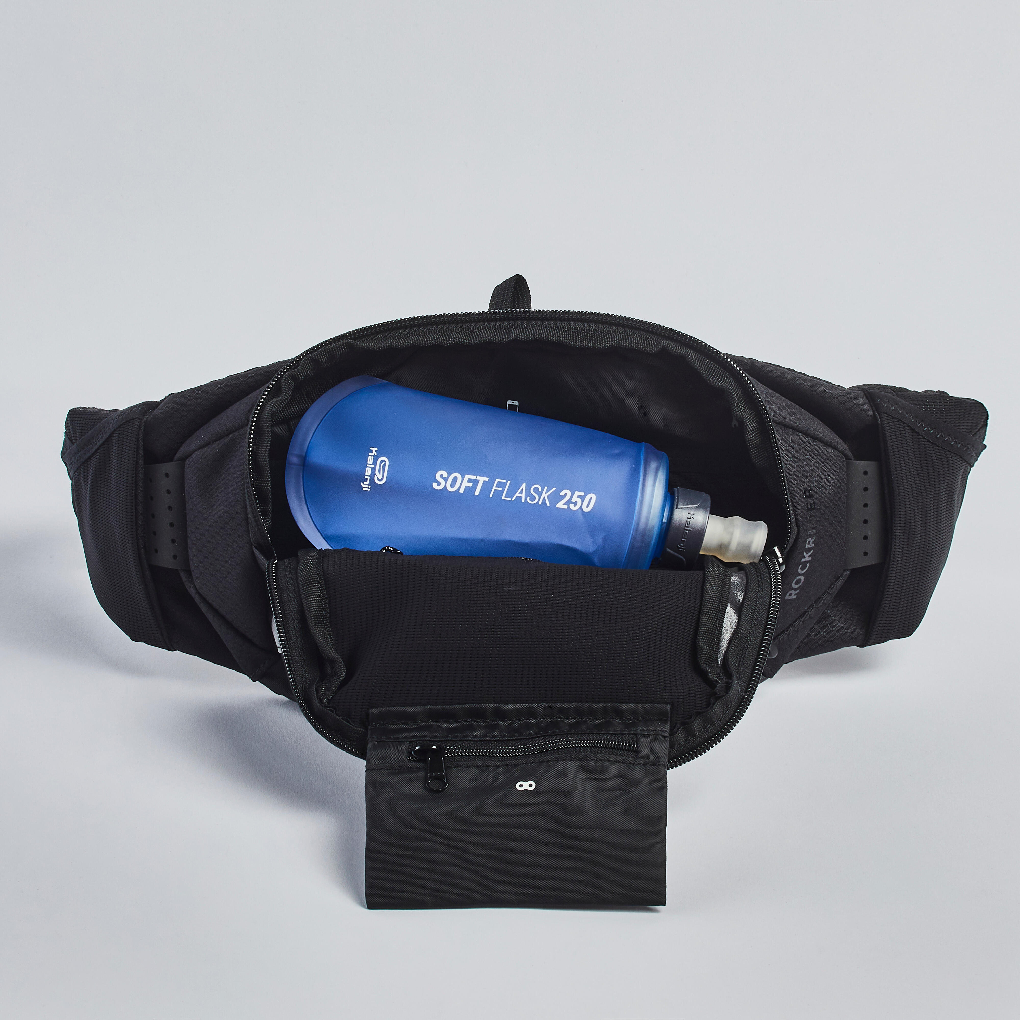 LWLWA Lot De 2 Sacs Banane Réglables – Noir Et Bleu, Bandes Réfléchissantes, Poche Zippée + Porte-bouteille, Pour Course, Vélo Et Voyages