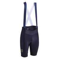 Culotte ciclismo MTB corto con tirantes hombre Rocktider XC azul y ocre