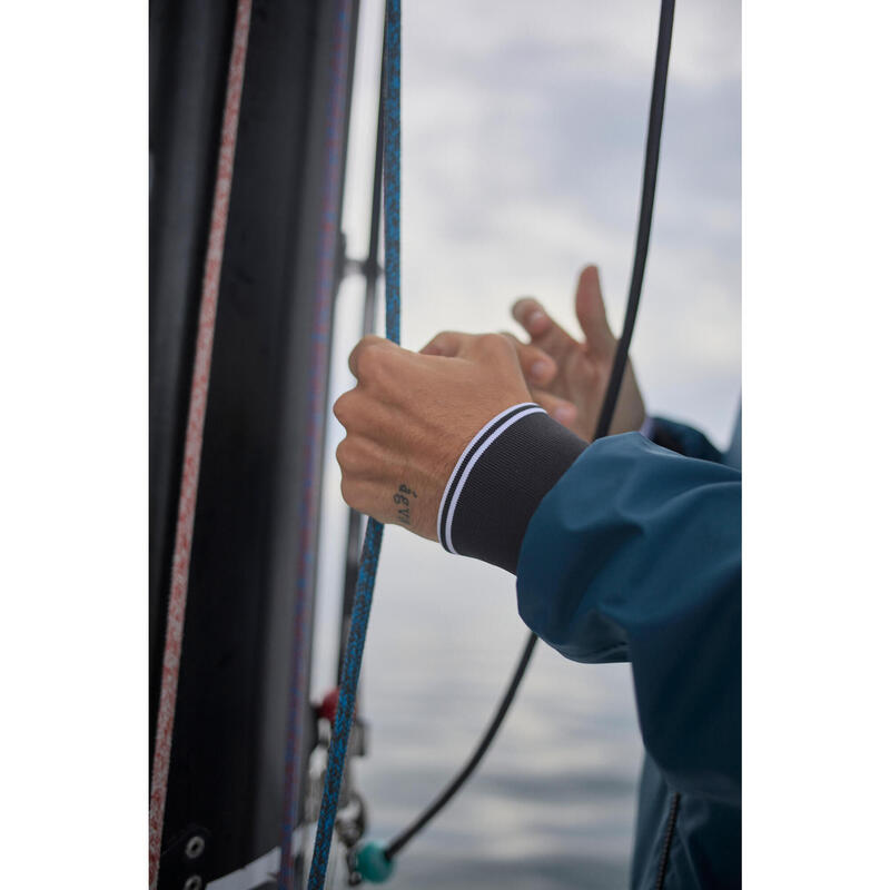 Pánská bunda na plavbu Sailing 100 nepromokavá větruodolná petrolejově modrá
