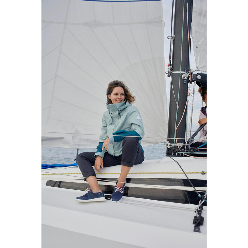 Női vitorláskabát Sailing 300, vízhatlan, szélálló, khaki