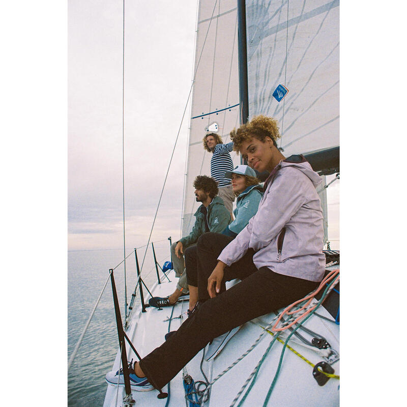 Erkek Uzun Kollu Yelkenli Tişörtü - Beyaz/Mavi - Sailing 100