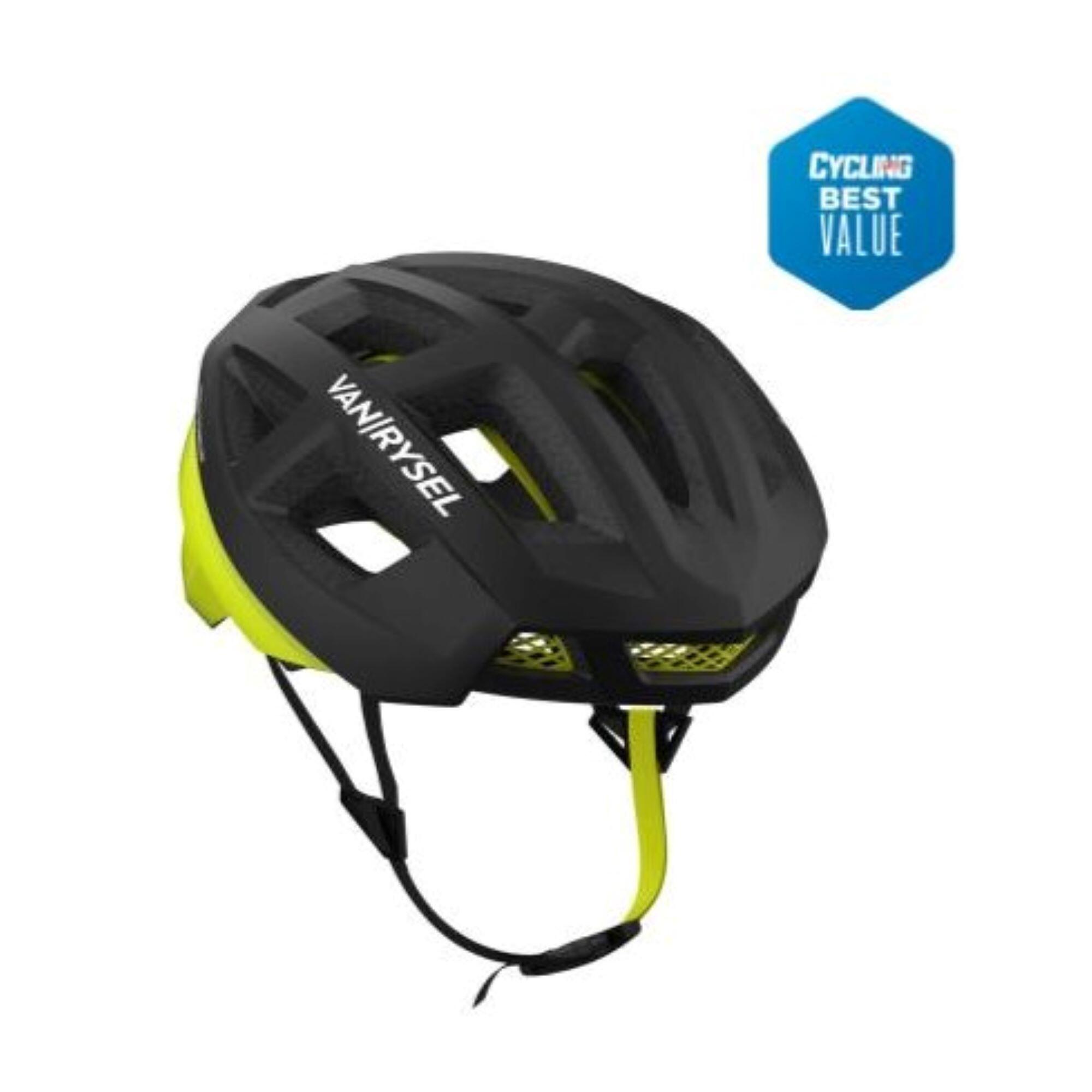 Road Cycling Helmet Aerofit 900 - Black/Yellow 1/12