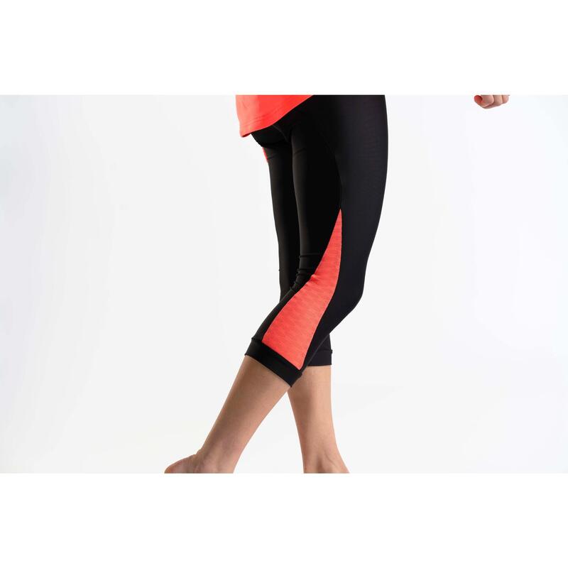 ¾ Radhose 500 Rennrad Damen schwarz/rosa 