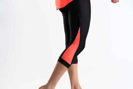 Women's Road Cycling 3/4 Tights 500 - Black/Coral