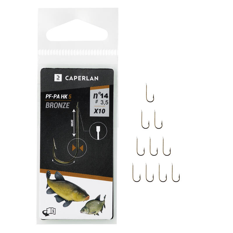 Anzuelo Pesca Al Coup PA HK 5 X10 Bronce Simple No Montado