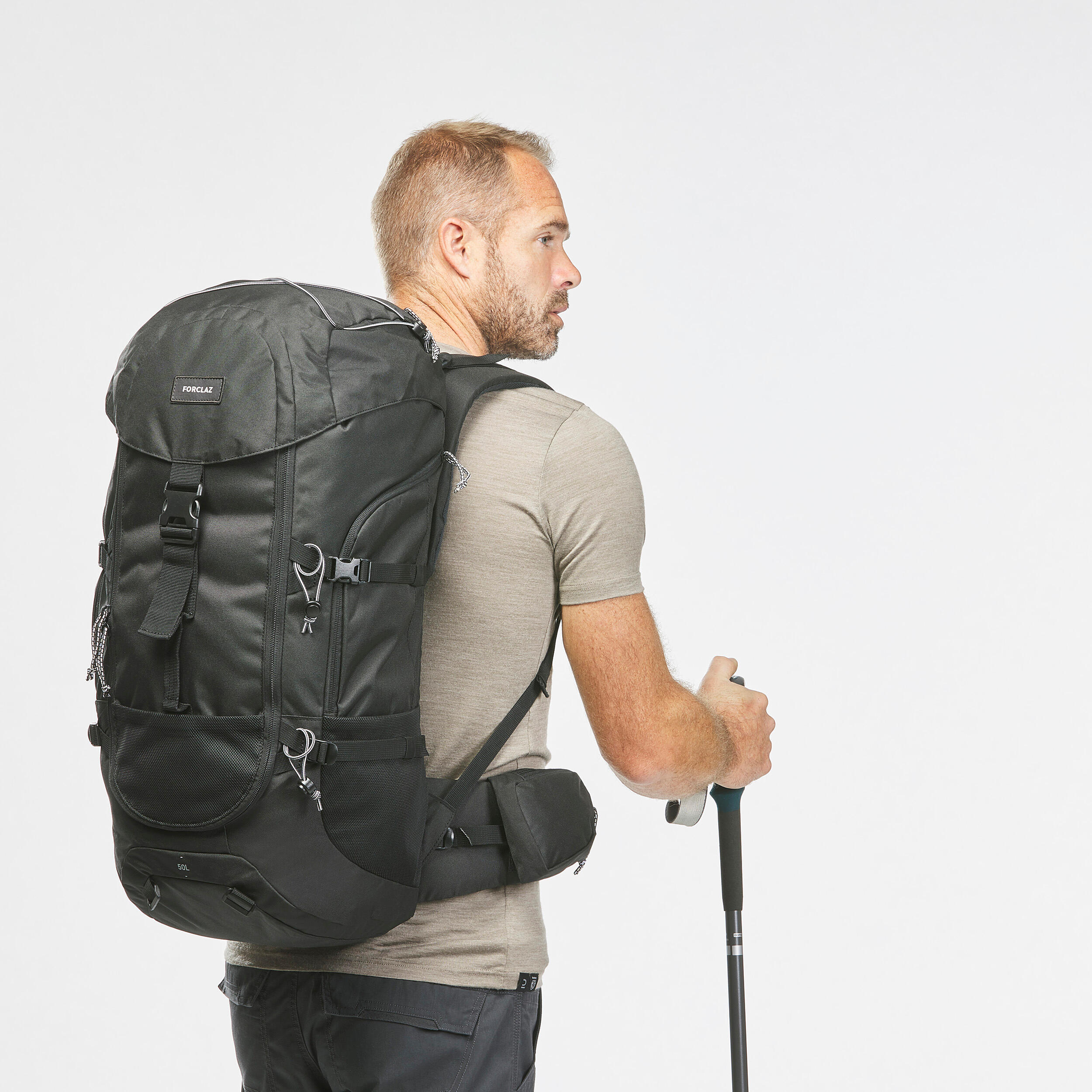 FORCLAZ Rugzak voor trekking en backpacken 50 l Travel 100 Decathlon